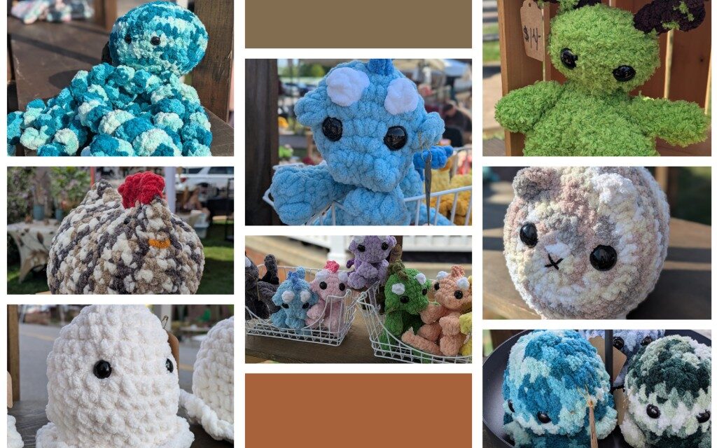 Handmade crochet plushies from Hook Yarn and Tinker Designs